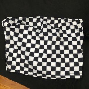 Current mood checkered tube top